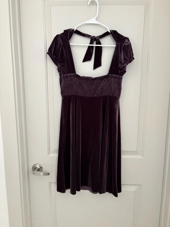 Free People Knit Velvet Faerie Dress in Plum Size M - Picture 5 of 5